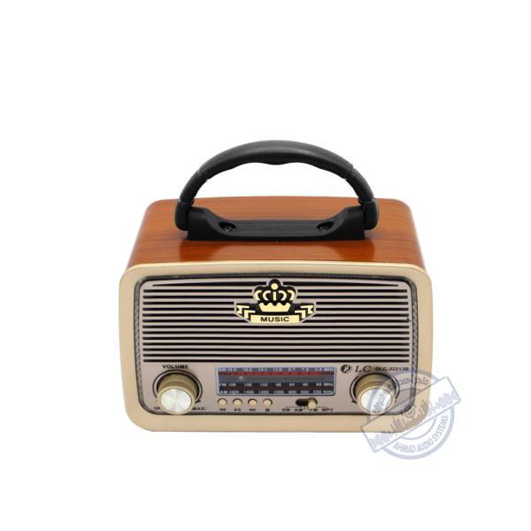 DLC-32213B RADIO BLUETOOTH USB Mp3 SPEAKER  راديو كلاسيكي لون خشبي صغير الحجم من دي ال سي مع بلوتوث و يواس بي مناسب للغرف والمجالس كديكور فريد 
